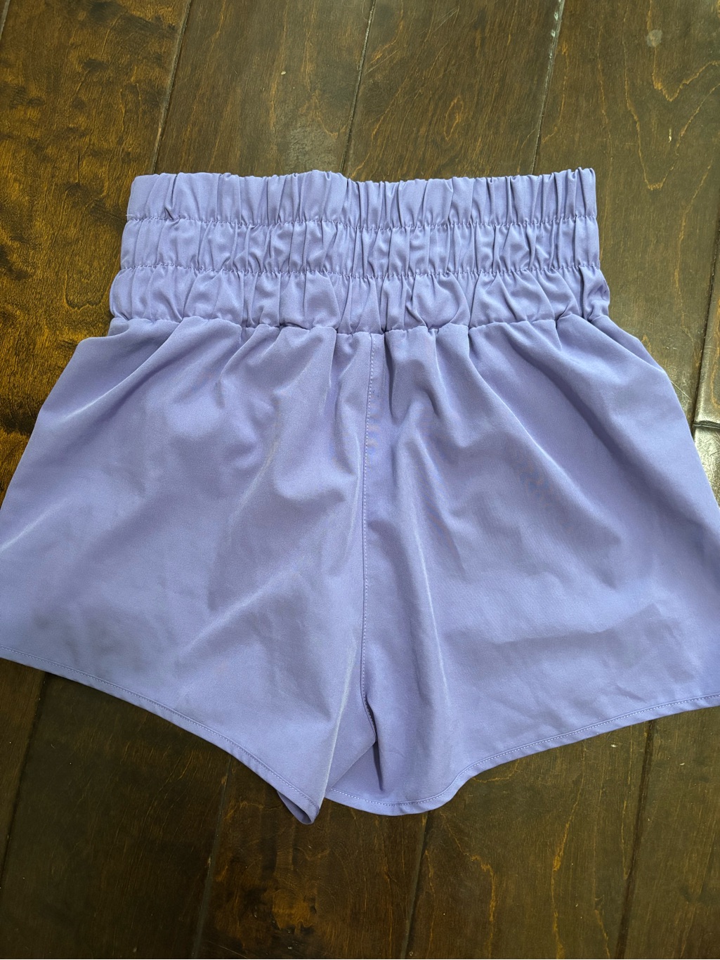 High-Waist Lavender Women’s Elastic Waist Shorts